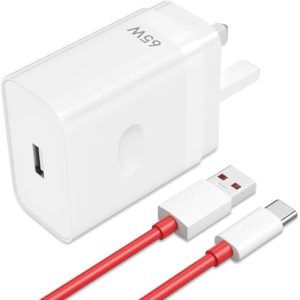 65W Supervooc Charger for Oneplus 12/10 Pro,OnePlus Warp Charger Block Replacement with USB C Warp Charge Cable 1M,USB Wall Plug Charger UK Power Adapter for Oneplus 11 Nord 2T CE 3 Lite 9 Pro