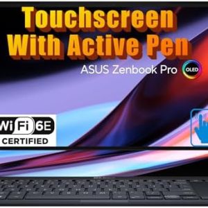 ASUS Zenbook Pro 14 Duo OLED Workstation 14.5'' 120 Hz Touch 2.8K (Intel i9-13900H, GeForce RTX 4060 8GB, 32GB LPDDR5, 1TB SSD, Backlit KYB, 2 Thunderbolt 4, Active Pen, WiFi 6E, Win11Pro) w/DKZ Hub