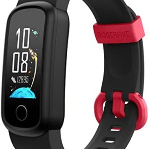 BIGGERFIVE Vigor Fitness Tracker Watch for Kids Girls Boys Ages 5-15, Activity Tracker, Pedometer, Heart Rate Sleep Monitor, IP68 Waterproof Calorie Step Counter Watch with Alarm Clock