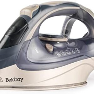 Beldray BEL01621 Titanium Powerlite Steam Iron – Ceramic Soleplate, Auto Shut-Off, 200g/min Steam Shot, 320ml Water Tank, 3m Power Cord, Preheat & Ready Indicator Lights, Variable Temperature Control