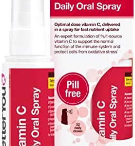 BetterYou Vitamin C Daily Oral Spray, Pill-free Vitamin C Supplement, 120mg of Fruit-sourced Vitamin C, 1-month Supply, Made in the UK, Natural Cherry and Blueberry