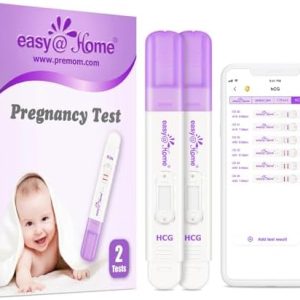 Early Detection Pregnancy Test kit - 2 x Easy@Home 10mIU/mL Highly Sensitive HCG Pregnancy Tests - Accurate Home Fertility Testing Kit - Early Result Test Midstream