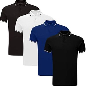 New Pack of 4 Mens Polo Shirt Short Sleeve Plain Pique Top Designer Tshirt Tee