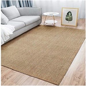 Sisal Carpet Modern Living Room Decorate Handmade Jute Area Rugs Sisal Cat Scratcher Mat Tatami Balcony Linen Floor Carpet Natural Fiber Chunky Textured Beige