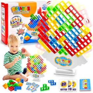 48PCS Tetra Tower Balance Game, Tetra Tower, Tetris Game Balance Game for Kids & Adults Boys Girls, Stacking Game Building Blocks for Family Games, Travel, Parties, Team Building Blocks Toy.