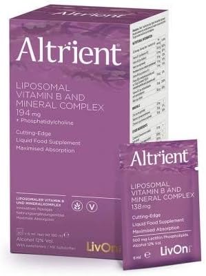 Altrient B - Liposomal Vitamin B Complex by LivOn Labs - B1, B2, B6, B12, Niacin, Pantothenic Acid, Folate Biotin, Plus Minerals Zinc, Chromium, Selenium and Additional Cinnamon and Phospholip