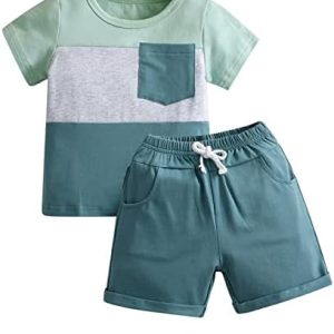 Awxoder Baby Boy Clothes Infant Short Sleeve Tops + Shorts Toddler Baby Boy Outfit Sets Summer