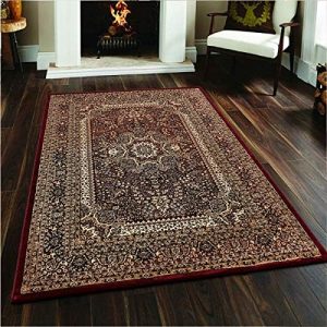 B&B Traditional Runners Rugs for Bedroom - Floral Pattern Low Profile Classical Oriental Rug Living Room - 0207 Red Hallway Runner Rug - 80 X 150 cm