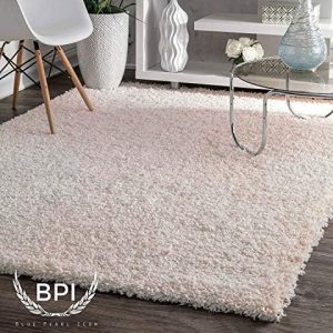 BPIL Shaggy Rugs Soft plain Thick Pile Large Small Antiskid Area Rug (IVORY, 80X150CM)