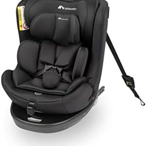 Bebeconfort EvolveFix i-Size, 360 Swivel Car Seat, ISOFIX Car Seat for 0–12 Years, 40–150cm, 0-36 Kg, Group 0+/1/2/3, Rear Facing, 5 Recline Positions, Side Impact Protection, Top-Tether, Black Mist