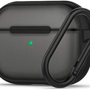 CYRILL by Spigen Color Brick Designed for Apple AirPods Pro Case (2019) Shockproof Protective Hard Case with Carabiner [Front LED Visible] - Black