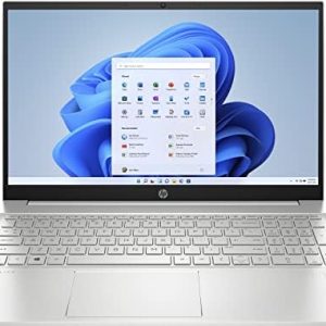 HP Pavilion 15 Inch Laptop 15-eh1012na, Touchscreen, AMD Ryzen 3-5300U quad, 4GB RAM, 256GB SSD, AMD Radeon Graphics, Fingerprint Reader - Silver