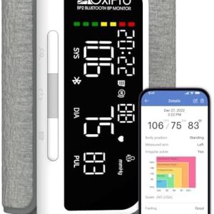 OxiPro BP2 Smart Blood Pressure Monitor with App - CE Approved Blood Pressure Machines - Universal Small to Large Cuff - Email BP Monitor Results to Your NHS Doctor via Included App - UK, White