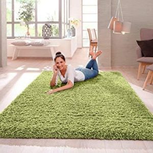 SHAGGY RUG Modern Rugs Living Room Extra Large Small Rectangular Size Soft Touch 30MM / 3cm Thick Pile Living Room Area Rugs Non Shedding (Green, 240cm x 340cm (7.9ft x 11.2ft))