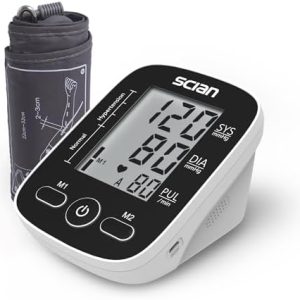Scian Blood Pressure Monitors BIHS Approved UK Upper Arm Blood Pressure Machine for Home Use, Automatic Heart Rate Monitor & BP Cuff Kit with Cuff 22-32cm, Large LCD Display, 2×90 Memory (Black)
