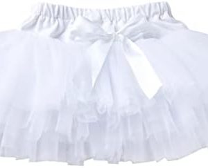 XPXGMT Bownot Infant Toddler Baby Girls Skirt Super Soft Fluffy Tutu Skirt with Diaper Cover Bloomer for 3-24 Months