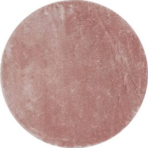 andiamo Lambskin Rug, White, Faux Fur, Easy-Care, Synthetic Fibre, Colour: Pink, Size: Diameter 120 cm